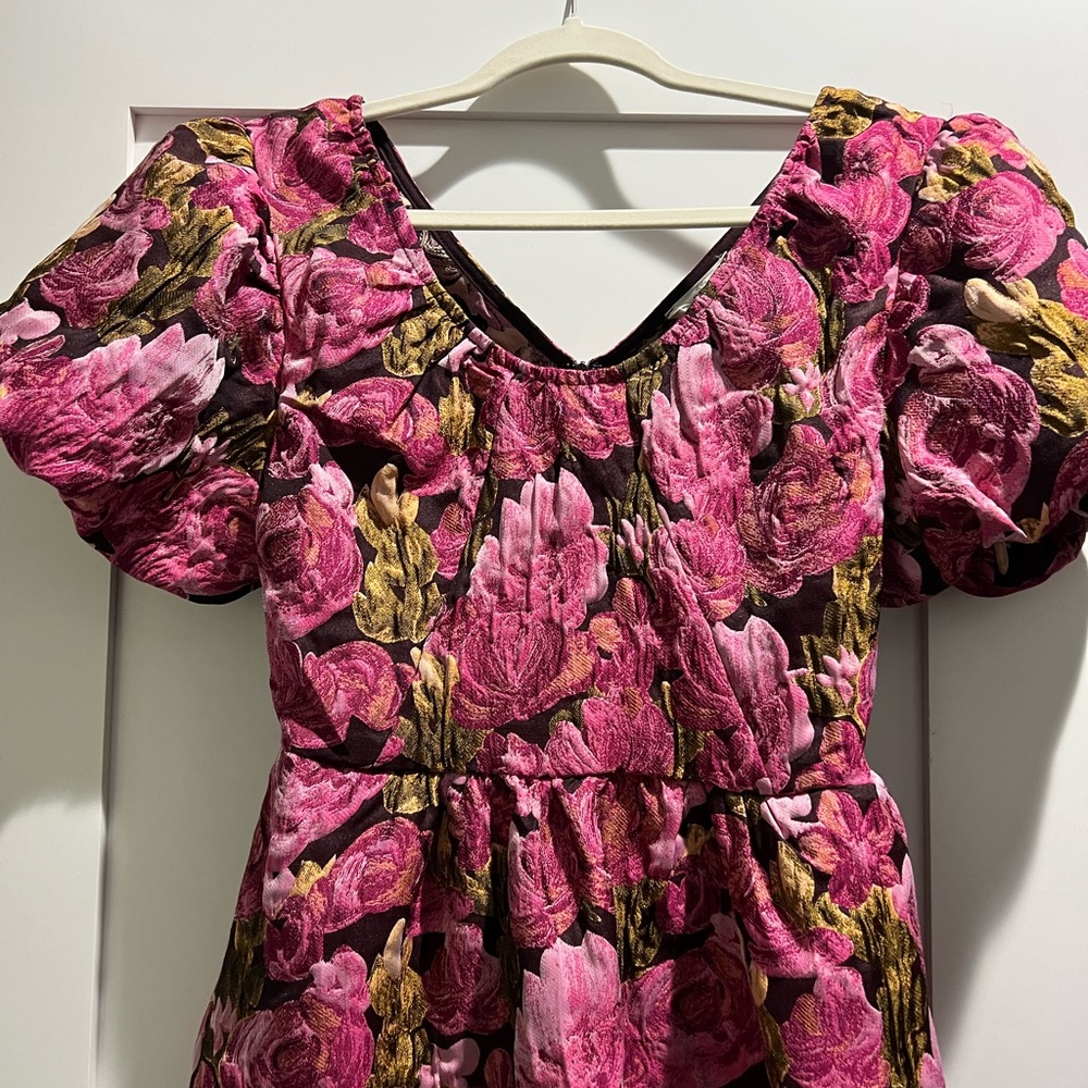 Floral Puff Sleeve Dress - Picture 2 of 4